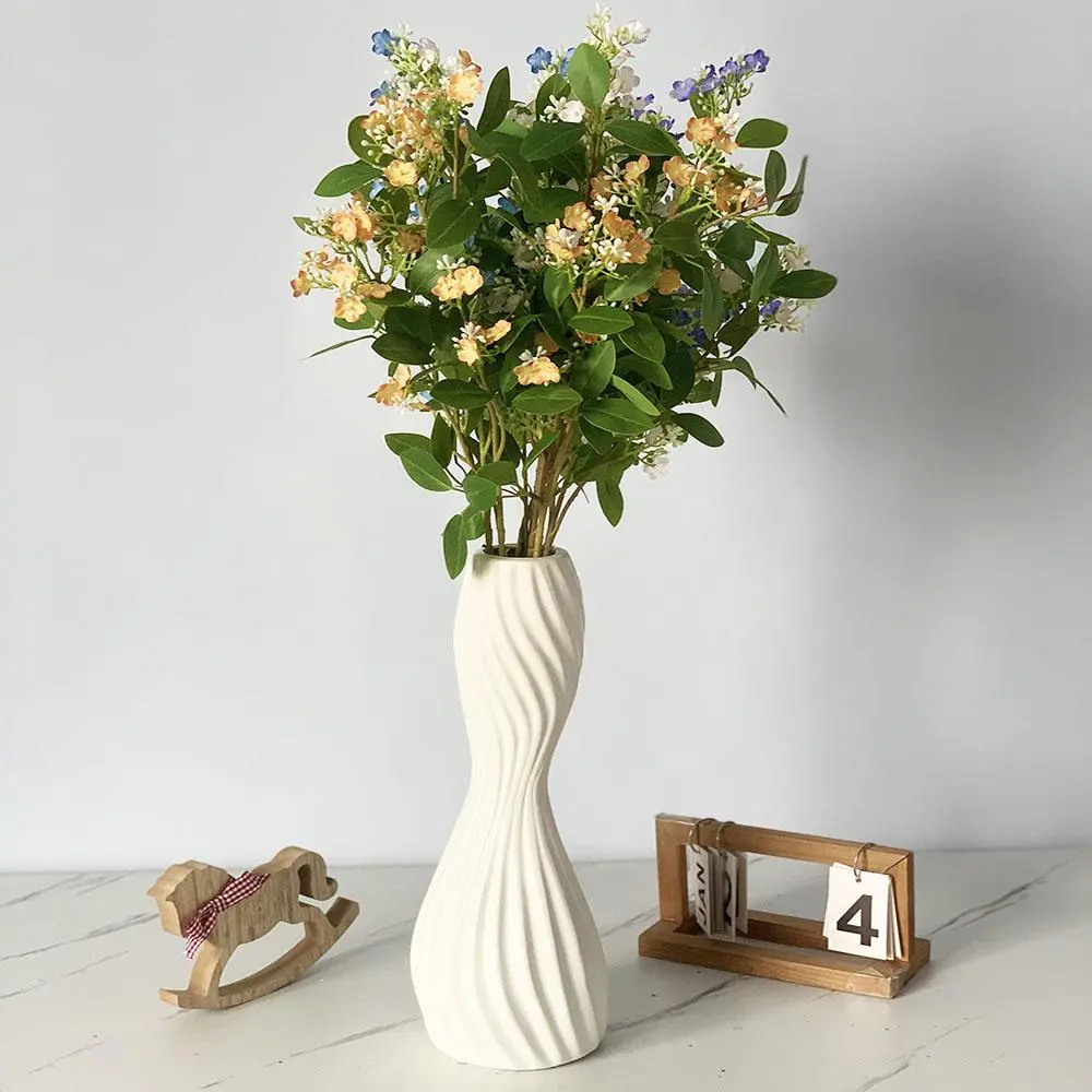 Artificial Flower Vase, Faux Flower Vase, Decorative Flower Vase for Home Office Desk, Home Decor Supplies, Ornaments