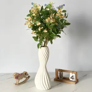 Artificial Flower Vase, Faux Flower Vase, Decorative Flower Vase for Home Office Desk, Home Decor Supplies, Ornaments