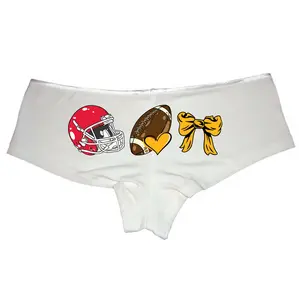 Football Mom Kansas City Panties, Detroit Cheer Mascot Bow Design, Coquette Aesthetic, Personalized School Name & Colors, Cute Women's Football Season Underwear, Perfect for Game Day, Support Your Team with Style & Comfort Womenswear