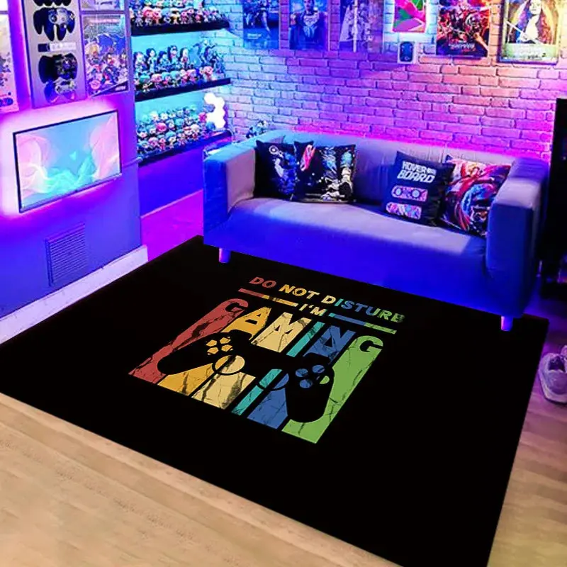 VIKAMA Carpet New gaming console carpet Esports gaming room decorative floor mat cartoon Cyberpunk dirt resistant carpet