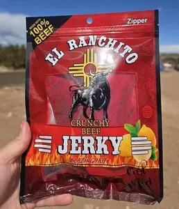 Blazing Hot NEW LOOK El Ranchito Crunchy Beef Jerky Net Wt. 2 oz