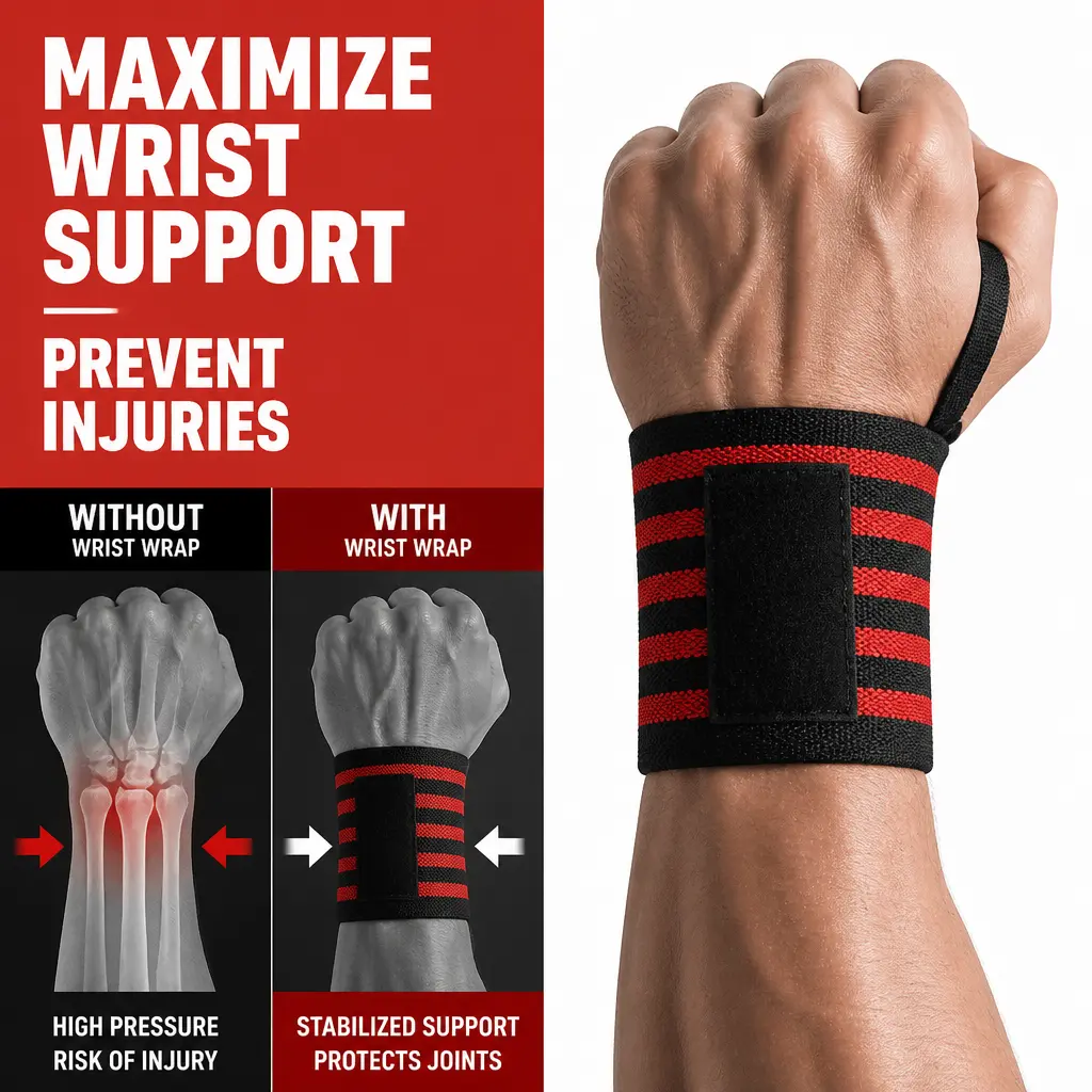 Heavy Duty Elastic Wrist Support Wraps, Stabilize Wrist Joints for Lifting, No More Wrist Pain During Gym Training arm straps