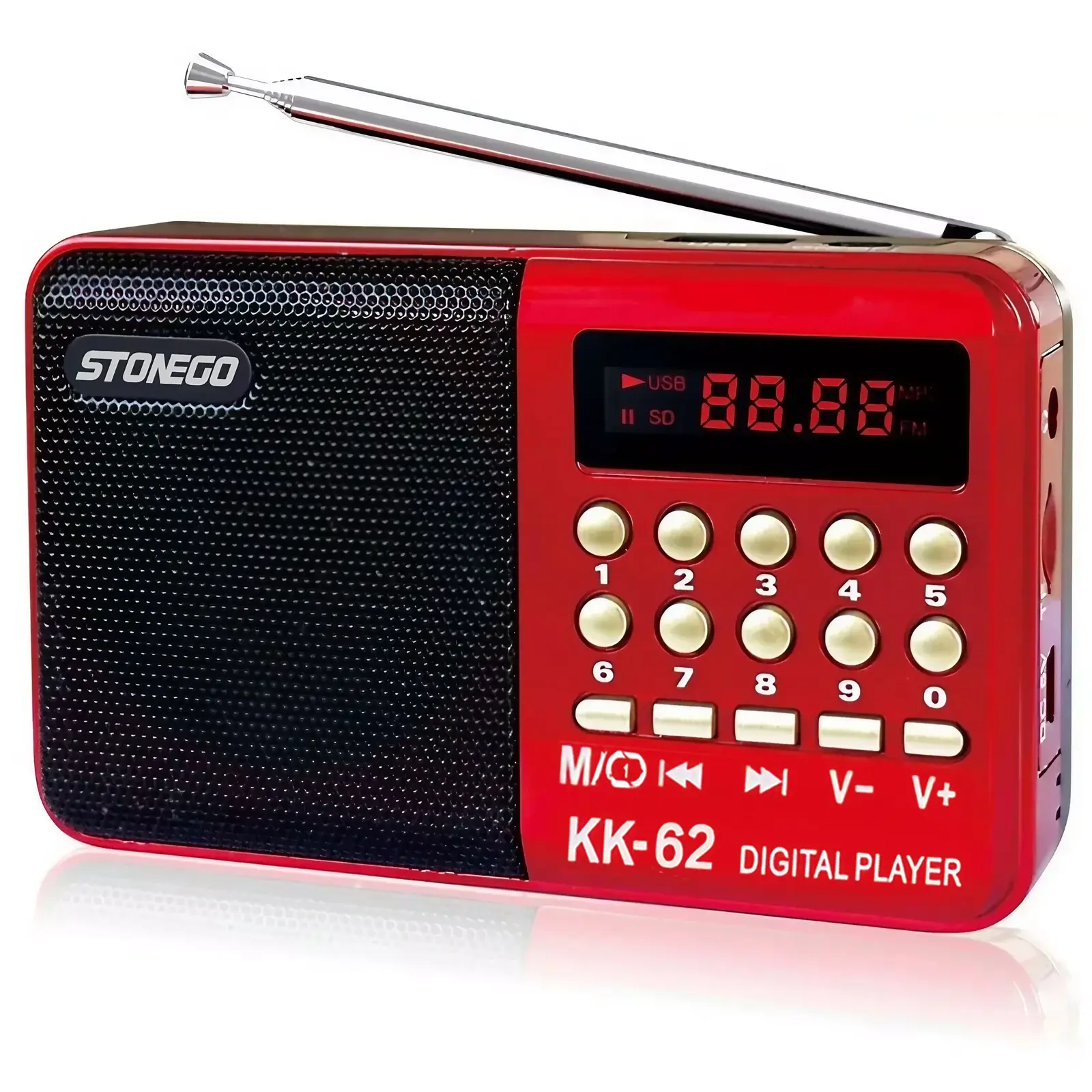 Portable Mini Digital FM Radio, Multifunctional Handheld Battery Operated Radio with USB/TF Card MP3 Player Support, Rechargeable High Fidelity Stereo Audio, Compact for Bathroom Shower Outdoor Travel Camping Home Use, Speaker Music Player Holiday Gift