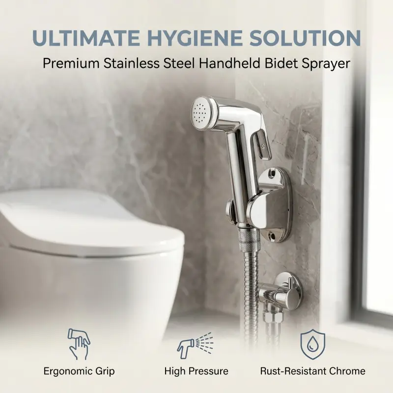 Modern Toilet Sprayer Set Bathroom Accessory Fixtures 1/2 Inch * 1.5M Sanitary Ware Sprayer Spray Set Toilet Bidet