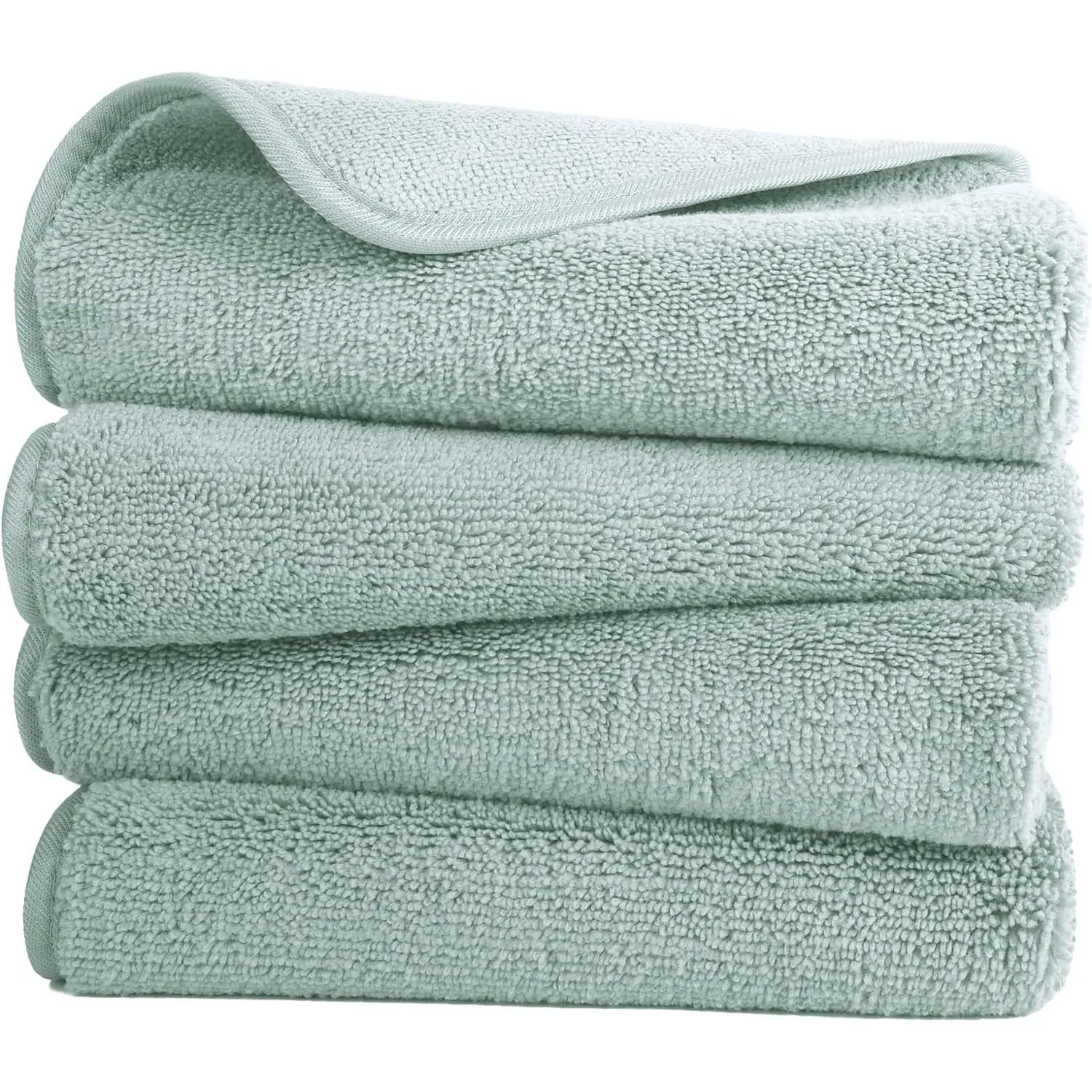 Quick Dry Lint Free Microfiber Hand Towel, 16 x 30 in, Set of 4 (Green)
