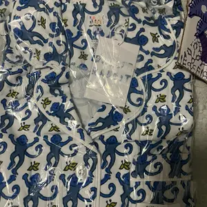 Roller rabbit blue monkey short pjs Pajama Set