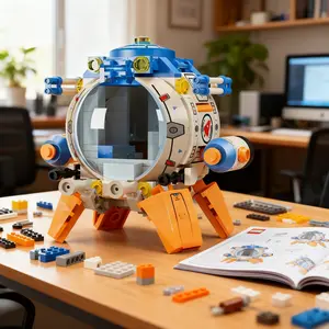 251pcs Creative Space Capsule DIY Building Block Sets Toy, Educational Series, Desktop Decoration, Suitable for Kids over 6 Years, Christmas Halloween Gift