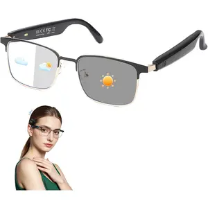 Glasses for Men & Women, Photochromic Lenses,  Audio Glasses with Open-Ear  Speakers, Hands-Free  & Calls, Voice Control,  Sunglasses for Work, Driving,Travel ()