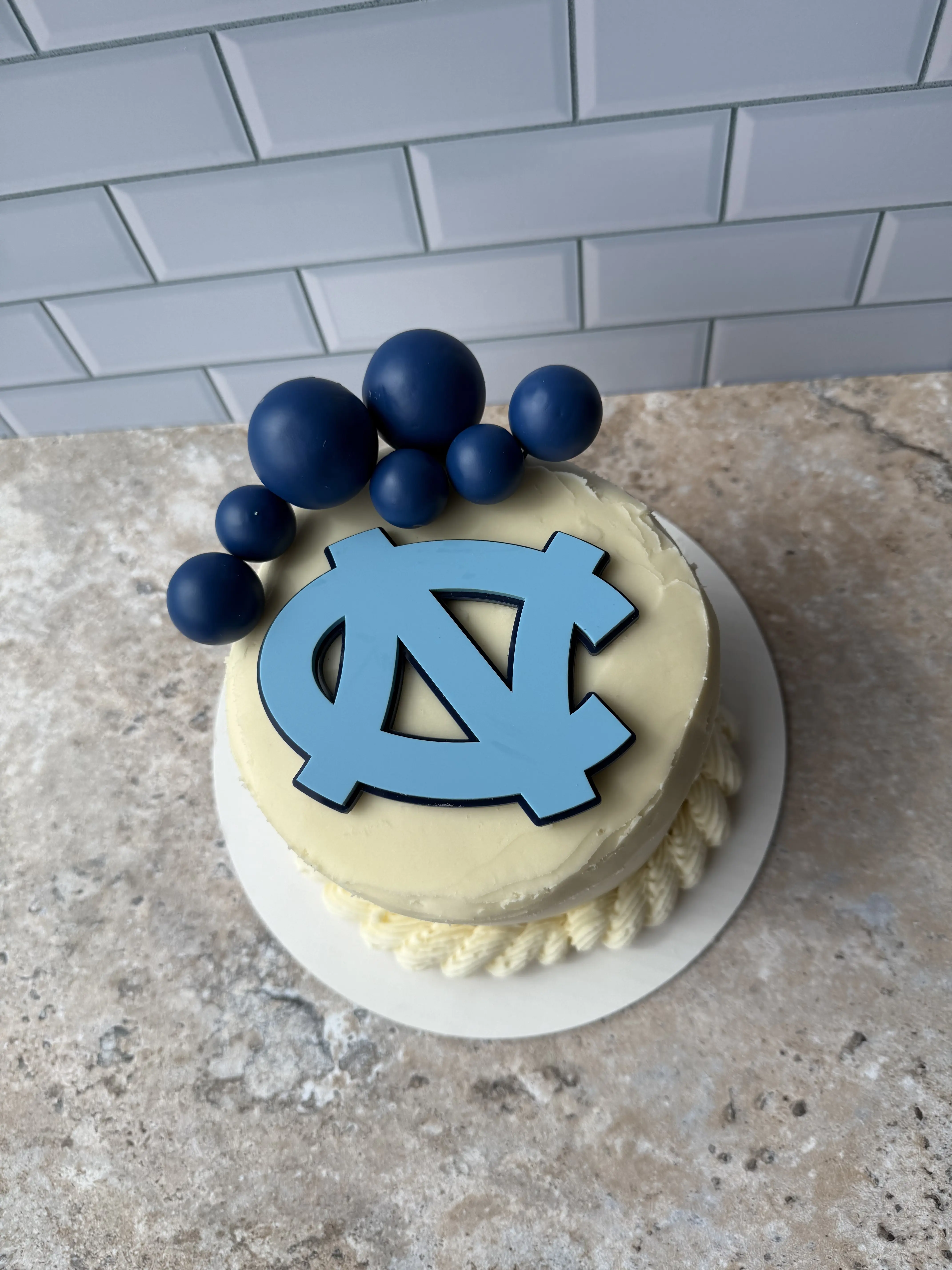 North Carolina Tar Heels UNC Themed Acrylic Cake Charm - Customizable Design for Graduation Celebrations