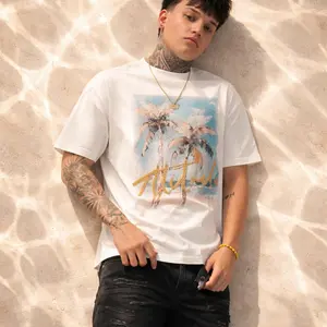 Attitude Palm Tree Graphic Tee — Oversized Summer T-Shirt