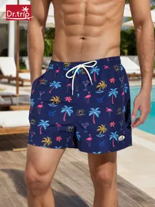 Men's Beach Shorts Swimming Shorts Three-Quarter Length Loose Fit Swim Trunks Quick-Dry, Casual Style, Fitted Silhouette, Print Pattern, Summer Swim Trunks
