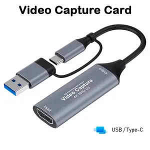 Dual-Function USB 3.0 Video Capture Card, Compatible with 4K HDMI & USB 2.0 Type-C, Ideal for Gaming Recording Switch/xbox/ps5/4 Live Streaming