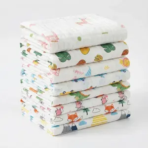 8-Pack Soft Gauze Square Towels, 6-Layer High-Density Gauze, Gauze Dishcloths, Rags, Face Clean Towels, Face Towels, Soft Face Towels, 9.8 X 19.8Inch, Daily Use, Modern Style Random Patterns, Bringing You Different Surprises