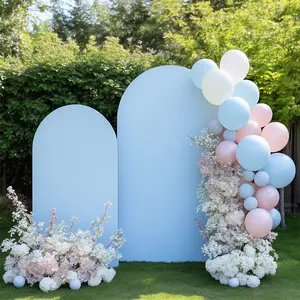 2-Pack, Light Blue Archway Covers, 31.5*72inch and 47.6*86.6inch Covers for Wedding Archway Backdrops, Suitable for Valentine's Day, Birthday Parties, Ceremonies, Receptions, and Anniversary Decorations, Wedding Arched Backdrop