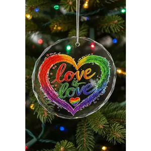 Love is Love Heart Ornament - Krystal