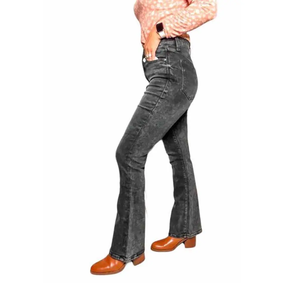 LuLaRoe Denim • High Waisted • Flared • Black Wash