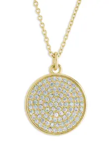 Pave CZ Circle Pendant Necklace