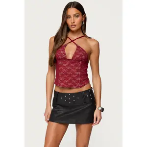 Tyra Crisscross Lace Boned Top