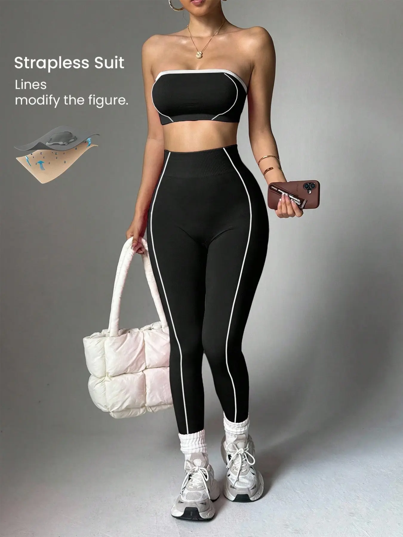 Women's Seamless Colorblock Yoga Set, High Waist Butt Lifting Scrunch Leggings, Sleeveless Sports Top, Outdoor Running Gym Fashion, Workout Sets