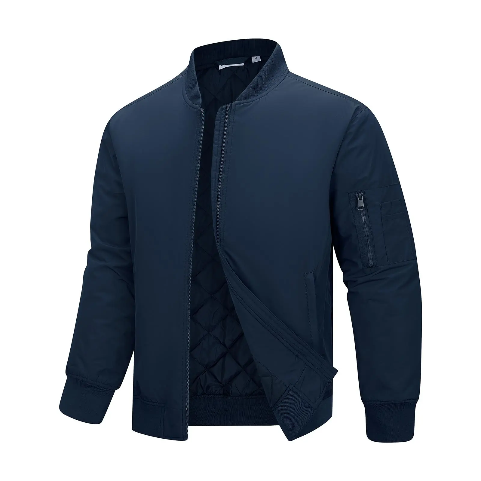 33,000ft Men's Bomber Jacket Waterproof Zip Up Windbreaker Quilted Padded Lightweight Warm Casual Spring Fall Winter Coat
