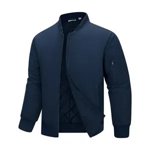 33,000ft Men's Bomber Jacket Waterproof Zip Up Windbreaker Quilted Padded Lightweight Warm Casual Spring Fall Winter Coat