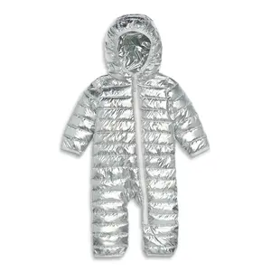 Primary Baby Lightweight Puffer Suit in Silver Size 18-24 Months