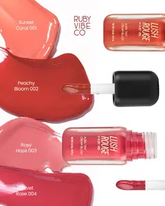 [RUBY VIBE CO] Aura Tint Cream Blush, Lightweight Liquid Face Blush for Cheek, Lip and Eye, Smooth Flawless Finish for Radiant Glow, Enhances Skin Tone, Fresh Looking Appearance