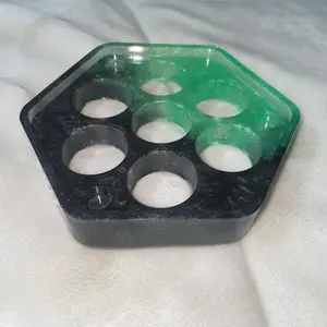 DnD Dice with Holder - Green and Black Container for Dice.