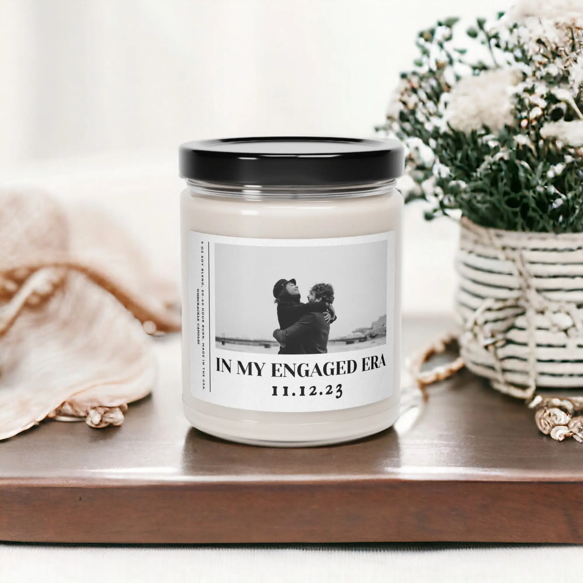Personalized In My Engaged Era Candle - Picture Engaged candle - Perfect Nontoxic Candle - She Said Yes Gift Presents - Fiancé Gift for Her