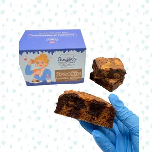 Ginger's Brookie Boosters - Ginger's NEW Lactation Brownie - 6 Individually Sealed Brookies per Order Made with Galactagogues for Breastfeeding Moms - Snack, Chocolate