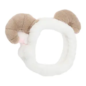 Unique Bargains Fashion Plush Wide Side Sheep Horns Headwrap for Women 9.06"x2.36"