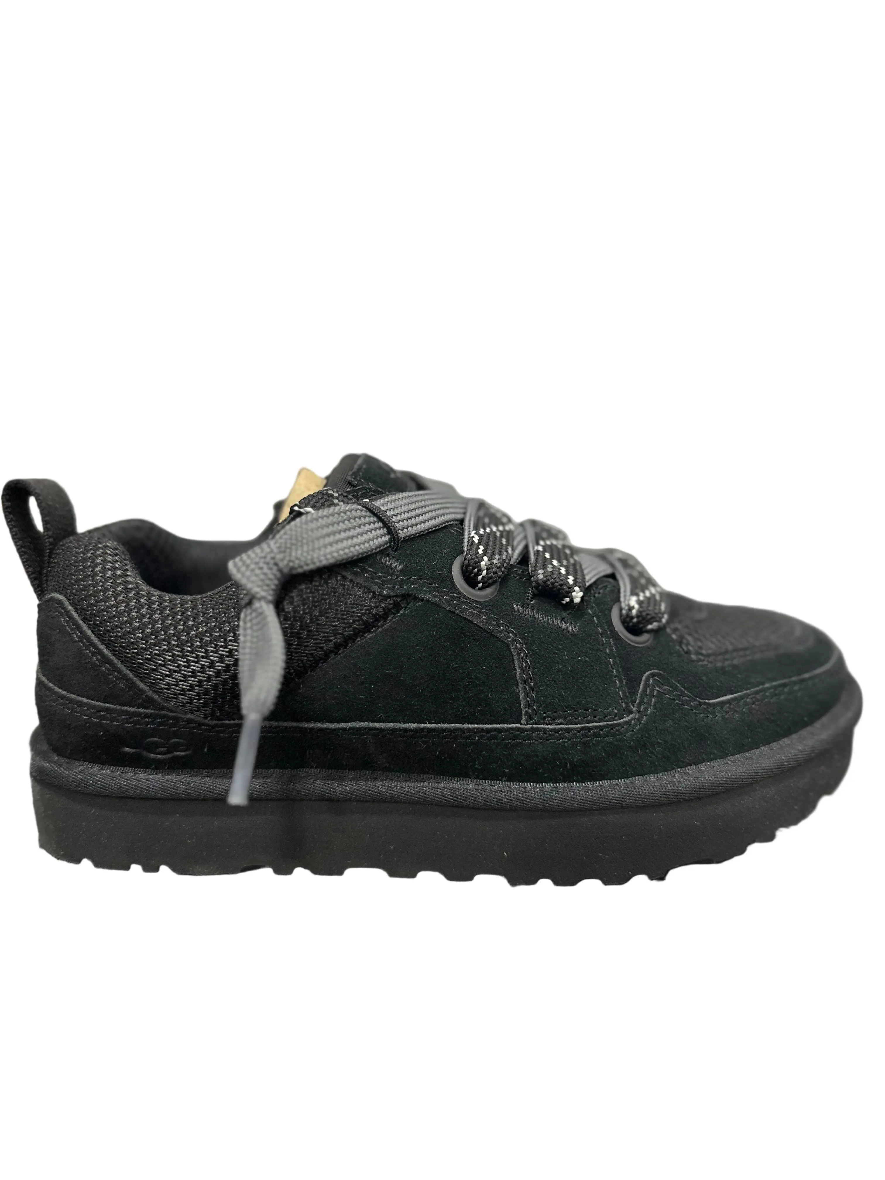 UGG Lowmel Lo Black Women's Sneaker with Suede & Recycled Ballistic Canvas Upper and Sugarcane EVA Outsole for Comfort
