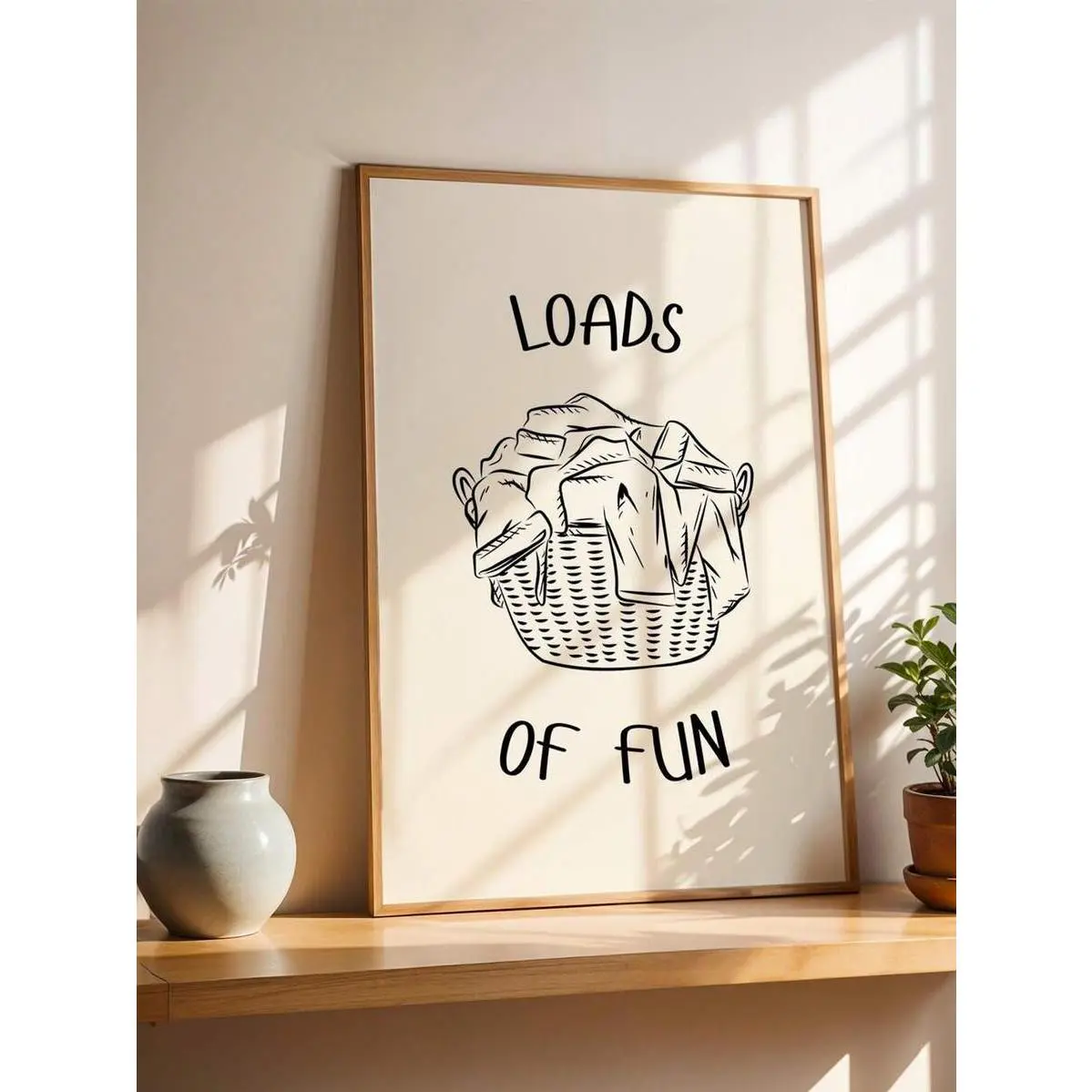 1pc, Canvas Hanging, Waterproof, Easy To Hang, Wall Arts, Laundry Themed Wall Art, Bathroom Text Decor, Minimalist Prints, Laundry Quotes, Playful Housework Decor, Neutral Toned Bathroom Decor, Modern Laundry Room Gallery Set, Crumpled Clothes Decoration