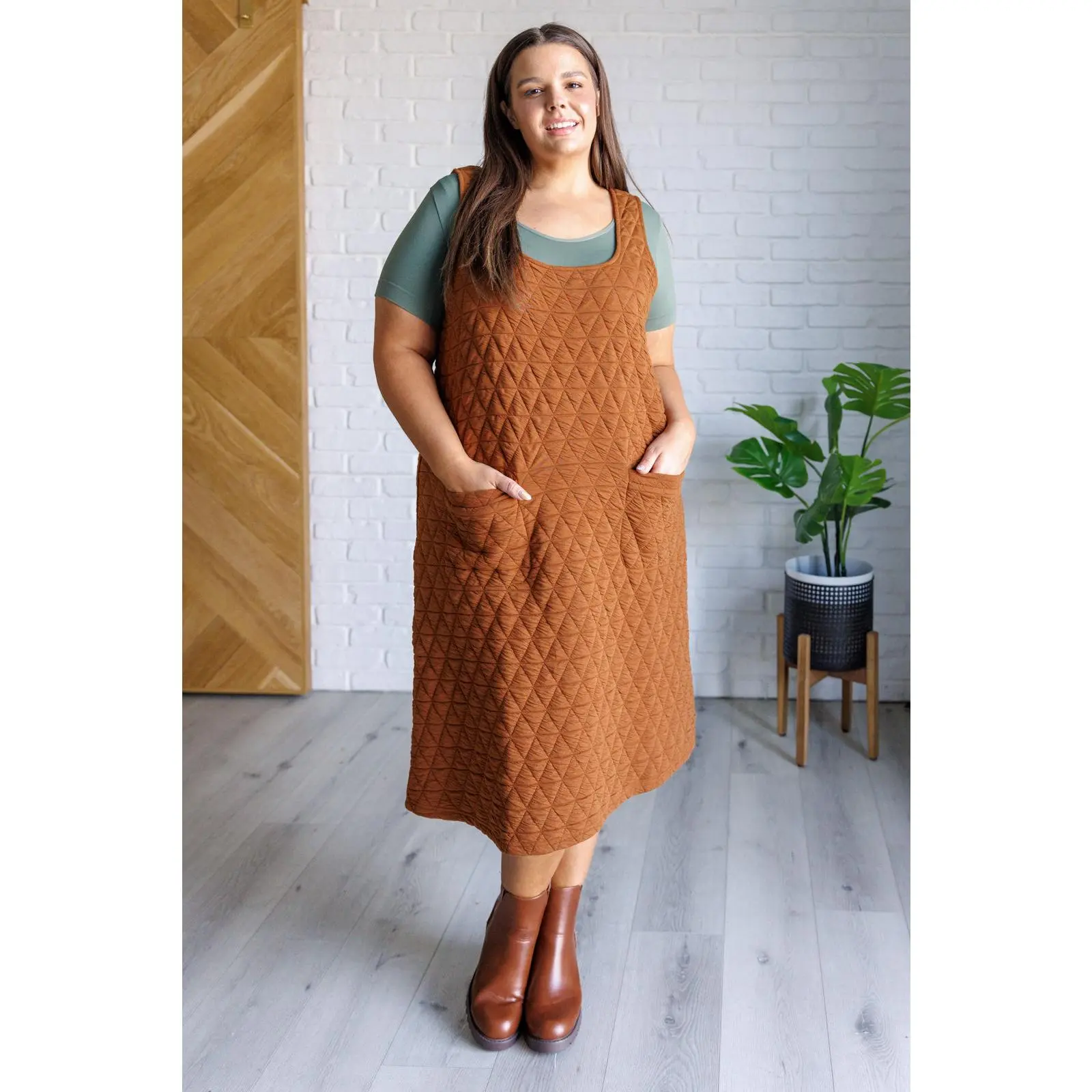 Free Falling Quilted Midi Dress