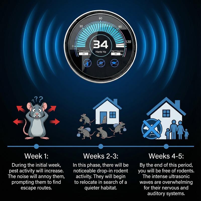 Ultrasonic Pest Repeller Plug-In – Automatically Switches Between 3 Modes (No Manual Adjustment), Eco-Friendly & Chemical-Free, Easy Plug-and-Play Pest Control for Mice, Rats, Spiders, Ants, Roaches, Mosquitoes & Bugs