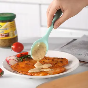 Heat-Resistant Silicone Spoon Food Grade Silicon Student Children Small Dense Soup Spoon Stirring Salad Spoons