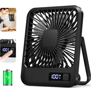 Small Desk Fan Personal Fans, Strong Wind Ultra Quiet Small Personal Fan with 180° Tilt Folding and 5 Speeds Adjustable, USB-C Rechargeable Battery Mini USB Fan for Office Desktop Bedroom, Multifunction Fan, Adjustable Cooling Fan