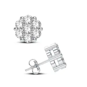 Cluster Lab Diamond Stud Earrings
