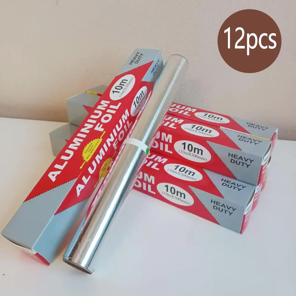 6/12 rolls of aluminum foil, tin foil.Aluminum foil specifically for baking, suitable for restaurant or home use, for packaging single-use foods such as corn tortillas, hot dogs, and sandwiches.Perfect for outdoor barbecues, ideal as a holiday gift.