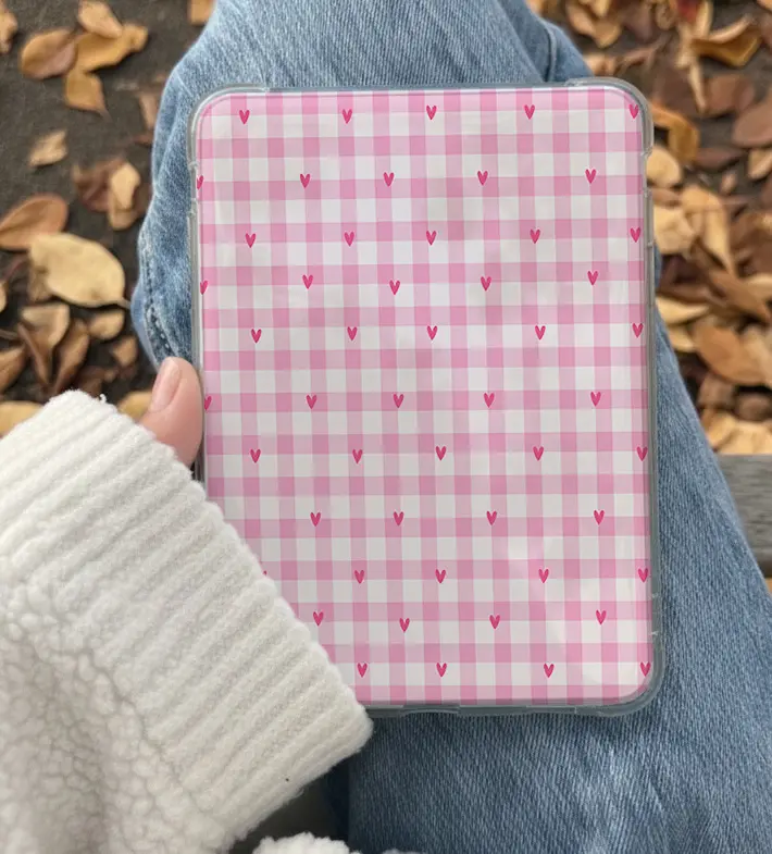 Valentine's Hearts Kindle Insert for Clear Case – Aesthetic Book Lover Decor | Cozy Reading Accessory