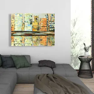 212 MAIN Contemporary Art-Themed Colored Cityscape Reflections Photo Print - 36x48 in. Wall Art, Home Decor for Living Room Spaces, Art-Themed Wall Arts, Colored Wall Arts