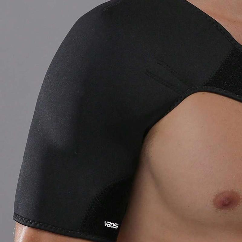 1pc Men Women Breathable Elastic Shoulder Support Rotator Cuff Brace Adjustable Fits Left And Right Arm For Men Women Gym Gym Accessories Healthcare Tool Black