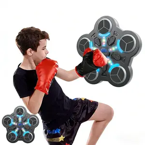 Music Boxing Machine with Gloves Bluetooth Beatboxer Wall Trainer Wall Boxing Punching Pad Musical Suction Cup Punching Bag for Door 3 Adjustable Difficulty Levels