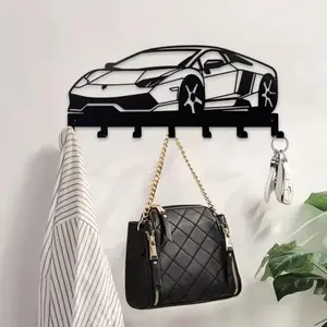 Car Design Wall Mounted Key Holder, 1 Count Metal Key Holder, Decorative Organizer for Car Keys, Wall-mounted Entryway Storage Rack, Shelves