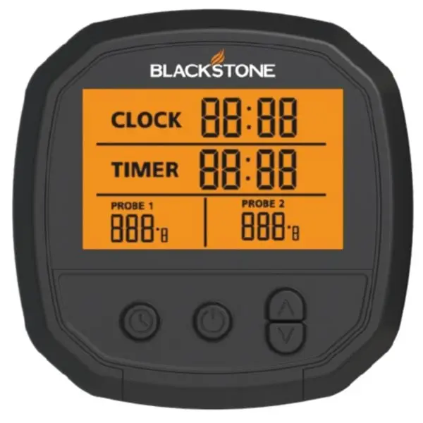 Blackstone BLK5904 Kitchen Temperature Probe Kit - Plastic Accessory for Outdoor Cooking, Waterproof, Side Shelf Rail for Meat Utensils, Rechargeable Clock Countdown Timer, Easy Viewing Tilt-Up Screen, USB Type-C Compatible for Gridlers