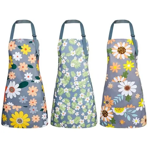 Adjustable Chef Apron with Pockets Waterproof Oil-Resistant Kitchen Cooking Bib for Cooking Home Bib Work Clothes Thick Fashionable