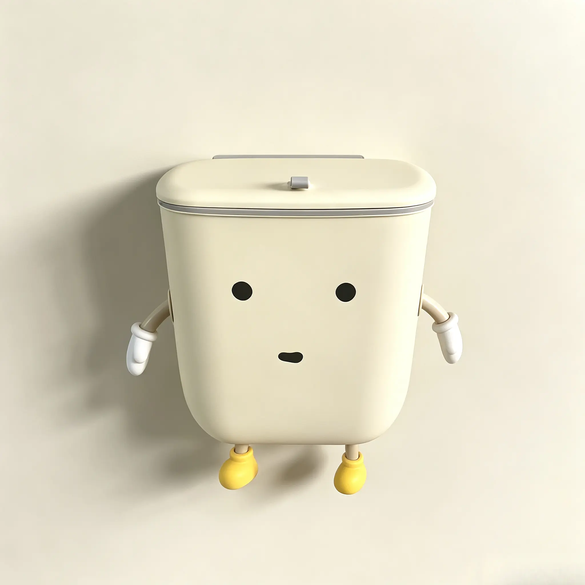 Space-Saving Hanging Kitchen Trash Can with Lid - Wall-Mounted/Over-Cabinet Door Garbage Bin, No Drilling, Easy Installation, Odor Blocking, Detachable for Cleaning, Ideal for Food Prep, Home Supply Essential