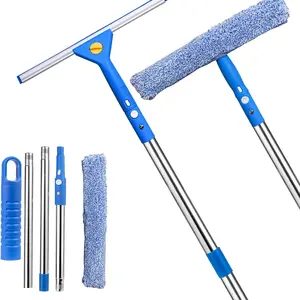 Professional Window Cleaning Set, Dual-Use Squeegee with 88.5 Inch Extendable Pole, Indoor & Outdoor Windows, High Glass, Car Windshield Cleaner