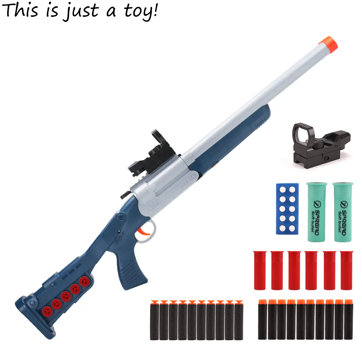 S686 Double Barrel Shell-Loading Blaster Toy Set - 2-in-1 Foam Dart Launcher, 60 EVA Darts, Reusable Shells, Cool Outdoor Stuff, Teenage Boy Gifts for Ages 14+