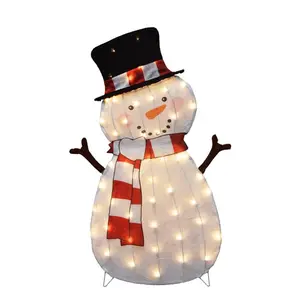 Candy Cane Lane 9081288 36 in. Incandescent Snowman Yard Decor, Clear